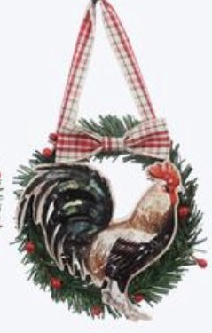 Wood Farm Wreath Christmas Ornament
