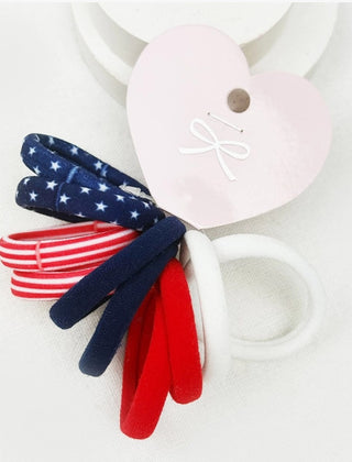 USA Theme Rolled Hair Tie Set