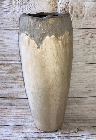 Two-Tone Tan Textured Vase