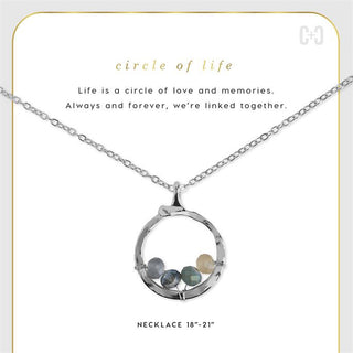 Coco+Carmen Circle of Life Necklace Silver & Blue