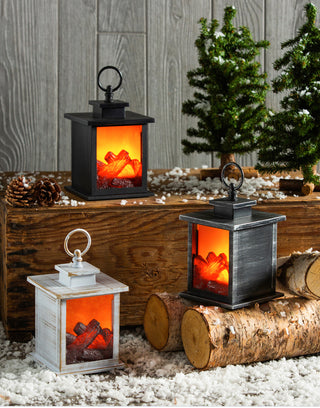 LED Outdoor Fireplace Lantern