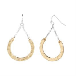 Whispers Mixed Metal Disc w/Chain Earrings WN004062