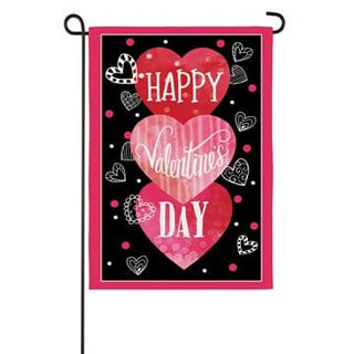 Valentine’s Heart Trio Garden Burlap Flag