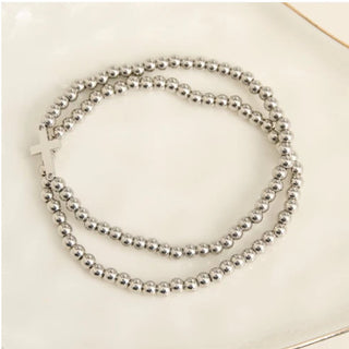 Howard's Narelle Waterproof Cross Stretch Bracelet Set Silver