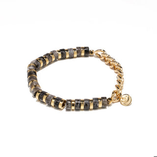 Soul Stacks Chain Reaction Bracelet Black Labradorite
