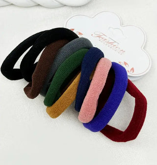 Elastic Hair Ties Set of 10 Jewel Tones