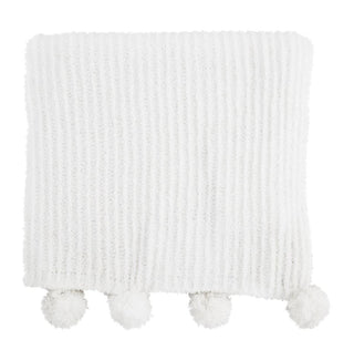 Mudpie Chenille Pom Pom Blanket