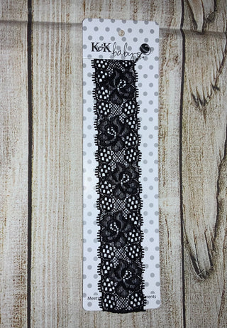 K&K Baby Lace Headband Black