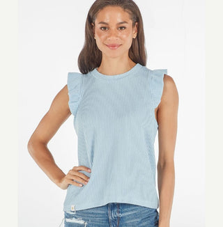 Simply Southern Knit Ruffle Sleeve Tee Ice