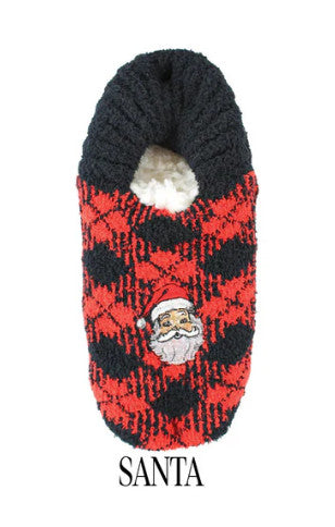 Simply Southern Sock Slippers Santa