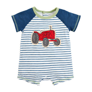 Mudpie Printed Tractor Baby Shortall