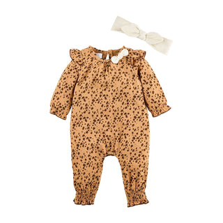 Mudpie Spotted Fawn Gauze 1-Piece Headband Set 3-6M