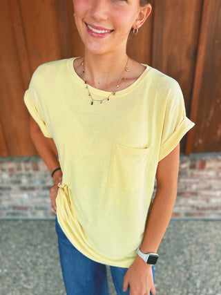 Sew in Love Short Sleeve Top Pastel Yellow