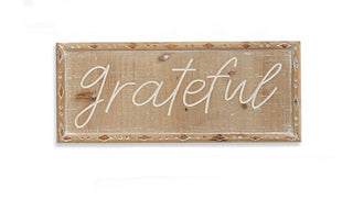 Grateful Engraved Wood Block Sign