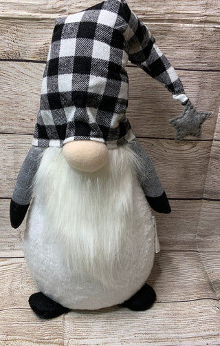 Plaid Lighted Plush Holiday Gnome, 25.5”