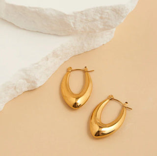 Howard's Narelle Waterproof Oval Pointed Earrings Gold