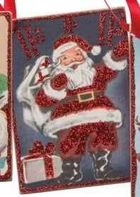 Retro Santa Ornament Ho Ho Ho