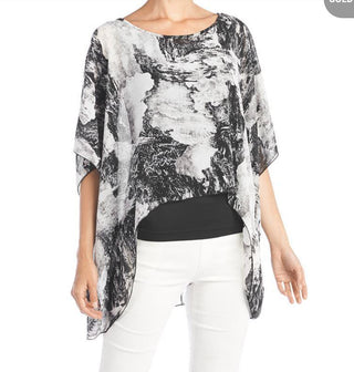 Coco + Carmen Daniela Oversized Printed Popover - Black Print 2119051