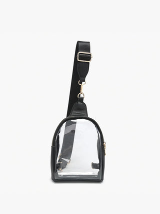 Jen & Co Ellen Clear Sling Bag Black M2436CR