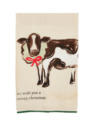 Mudpie We Wish You a Mooey Christmas Towel
