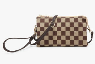 Jen & Co RIley Crossbody Brown Checkered M013