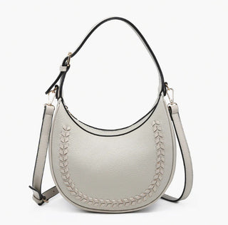 Jen & Co Tristan Whipstitch Shoulder Bag Warm Grey M2614