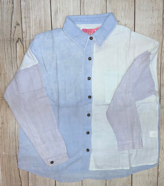 Simply Southern Gauze Button Down Color Block Mint