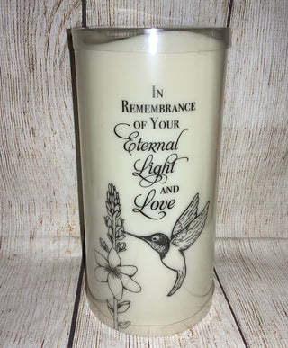 Hummingbird In Remembrance Candle