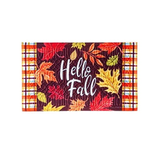Plaid Hello Fall Embossed Floor Mat