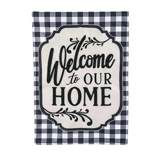 Classic Welcome Home Appliqué House Flag