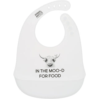 Silicone Catch All Bib In the Moo-D For Food