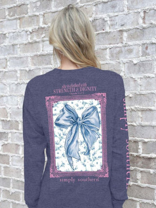 Simply Southern Long Sleeve She is Clothed Denim Heather