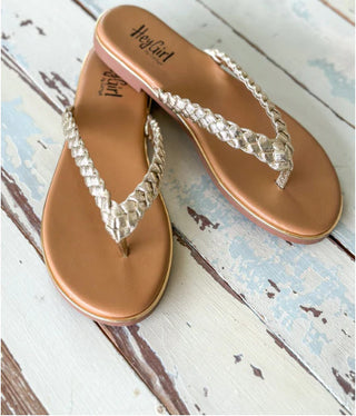 Corkys Pigtail Gold Sandals