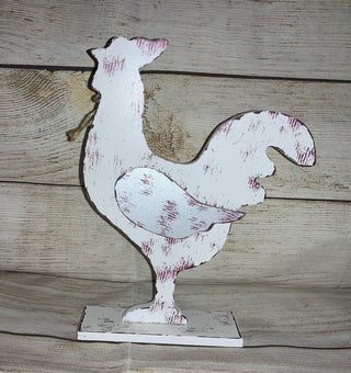 White Chicken Shelf Sitter Rooster