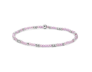 My Fun Colors Crystal Beaded Bracelet Lavender Silver