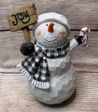 Resin Snowman Figurine w/Sign
