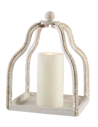 Mudpie White Beaded Lantern Large