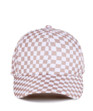 Zenana Checkered Pattern Baseball Cap Ash Mocha