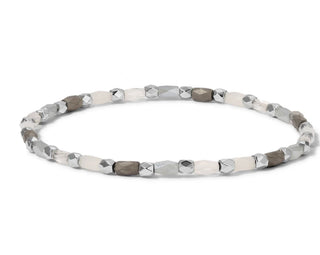 My Fun Colors Stretch Bracelet Silver & White