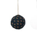 Round Wool Felt Ball Ornament w/Embroidery