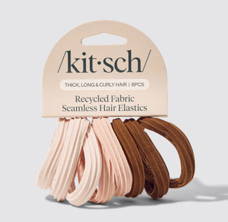 Kitsch Seamless Elastic Hair Ties 8pc Set Rosewood