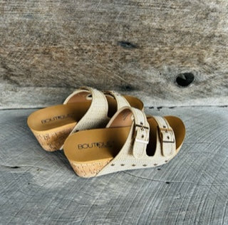 Corkys Shiny Raffia Twinkie Wedge