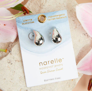 Howard's Narelle Waterproof Tear Drop Earrings Silver