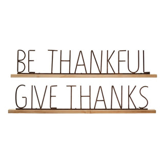 Thankful Metal & Wood Sign