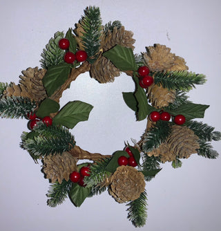 Pine & Red Berry Candle Ring