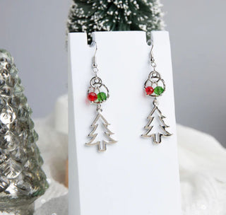 Howard's Holiday Pine Tree Beaded Earrings