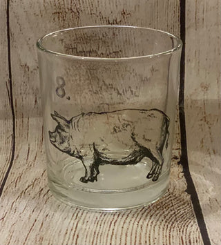 Glass Cup w/Farm Animal Decal