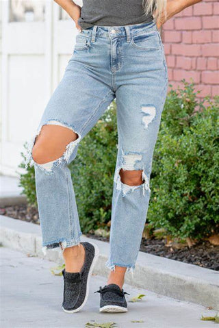 Vervet Jodie 90's Super High Rise Distressed Dad Jeans V3200