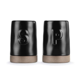 Stoneware Salt & Pepper Set Black