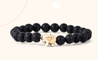 Fahlo Expedition Elephant Bracelet Lava Stone